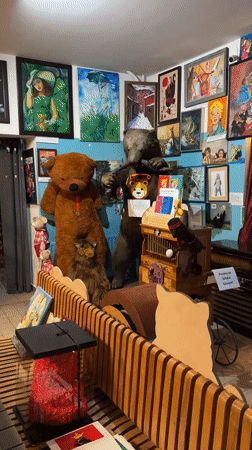Child explores teddy bear museum in Ustroń, Poland