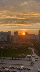 Sunset views and domestic cat moments captured in Yekaterinburg
