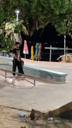 Skateboarding and dining moments captured in Kuta, Indonesia