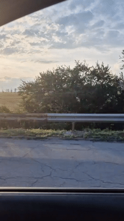 Highway journey documented near Churek, Bulgaria during evening hours