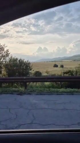 Highway journey documented near Churek, Bulgaria during evening hours