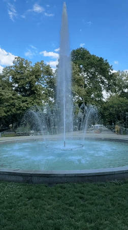 Afternoon scenes around a Plovdiv fountain and street crafts