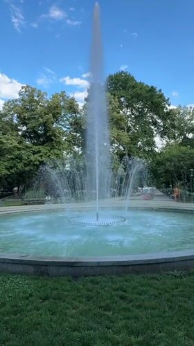 Afternoon scenes around a Plovdiv fountain and street crafts