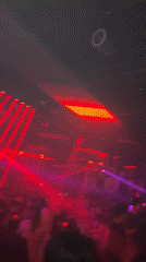 Nightclub scene recorded in Puebla with dancing crowds