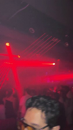 Nightclub scene recorded in Puebla with dancing crowds
