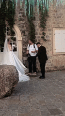 Wedding photoshoot captured in historic Budva, Montenegro old town