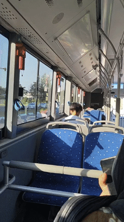 Riding a city bus through Tashkent's residential streets
