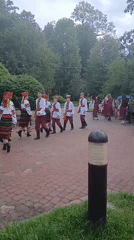 Traditional Ukrainian folk singing and dancing in Truskavets park
