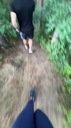 Early morning trail runners documented in wooded Varna area