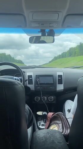 Passenger records routine car journey near Srednie Kirmeni, Russia