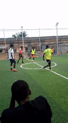 Soccer game observed on small field in Akwanga