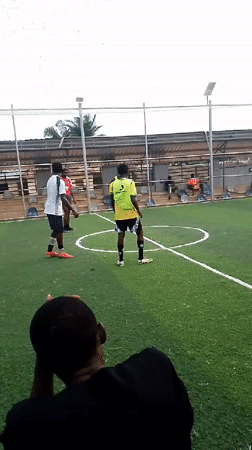 Soccer game observed on small field in Akwanga