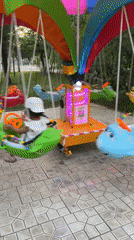 Afternoon at an Astana amusement park, rides and all