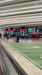 Airport passengers captured on moving walkway in Dubai