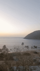 Sunset captured over ocean from Venezuelan coastal town