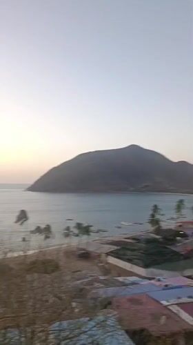 Sunset captured over ocean from Venezuelan coastal town