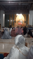 Friday congregation at a mosque in Banyumulek, Indonesia