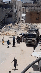 Water distribution and baby supplies amid Gaza destruction