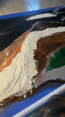 Artist Creates Abstract Landscape Painting in Yaiza, Spain