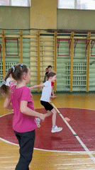 Children play games and exercise at Izhevsk gymnasium