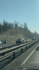 Van Overturns on Kyiv Highway Tuesday Morning
