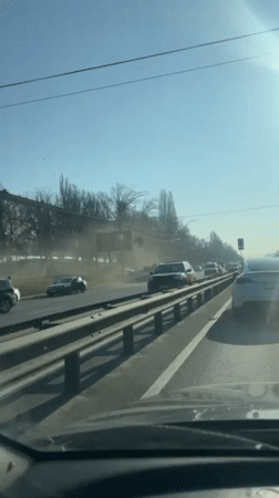 Van Overturns on Kyiv Highway Tuesday Morning