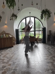 Woman's morning routine captured across residence and treehouse in Russia