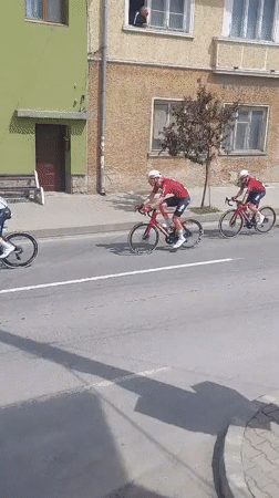 Cycling race passes through Kostenets streets with spectators watching