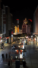 Evening street life documented in Jinjiang District, China