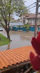Flooding hits Bulgarian village as resident documents storm damage