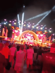 Nighttime entertainment event draws crowds in Playa Del Inglés