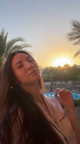 Balcony sunset views over a Sharm El Sheikh resort pool