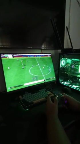 Early morning soccer video gaming session captured in Dhaka