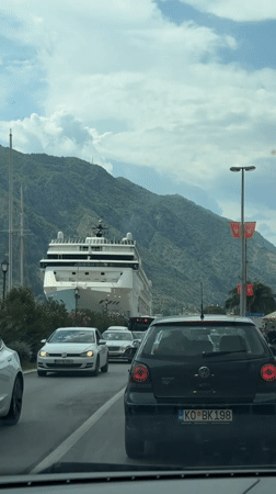 MSC Armonia cruise ship docked in Kotor, Montenegro