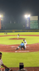 Nighttime baseball game in progress in Puebla, Mexico