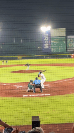 Nighttime baseball game in progress in Puebla, Mexico