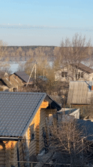 Residential view captured from elevated position in Chaikovsky, Russia