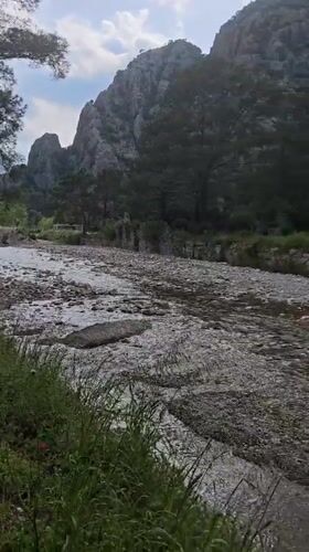 Ancient Lycian ruins documented along riverbank in Kumluca, Turkey