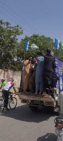 Justice banner truck spotted in early morning Quetta demonstration