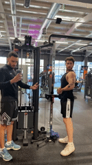 Two men workout and film exercise session at Plovdiv gym
