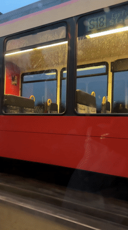 Driver captures illuminated tram 33 in evening commute
